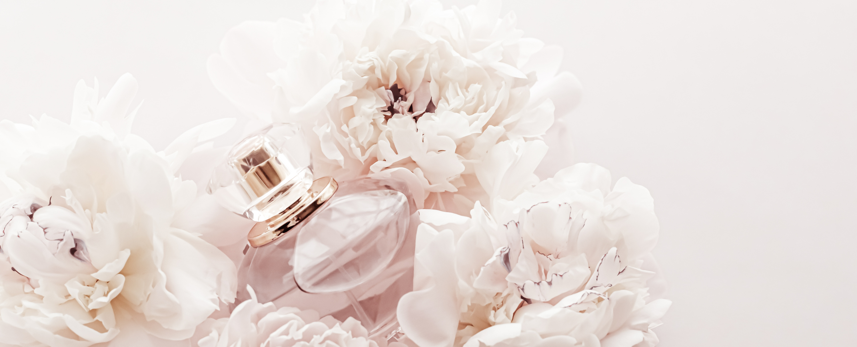 Fragrance Bottle as Luxury Perfume Product on Background of Peon